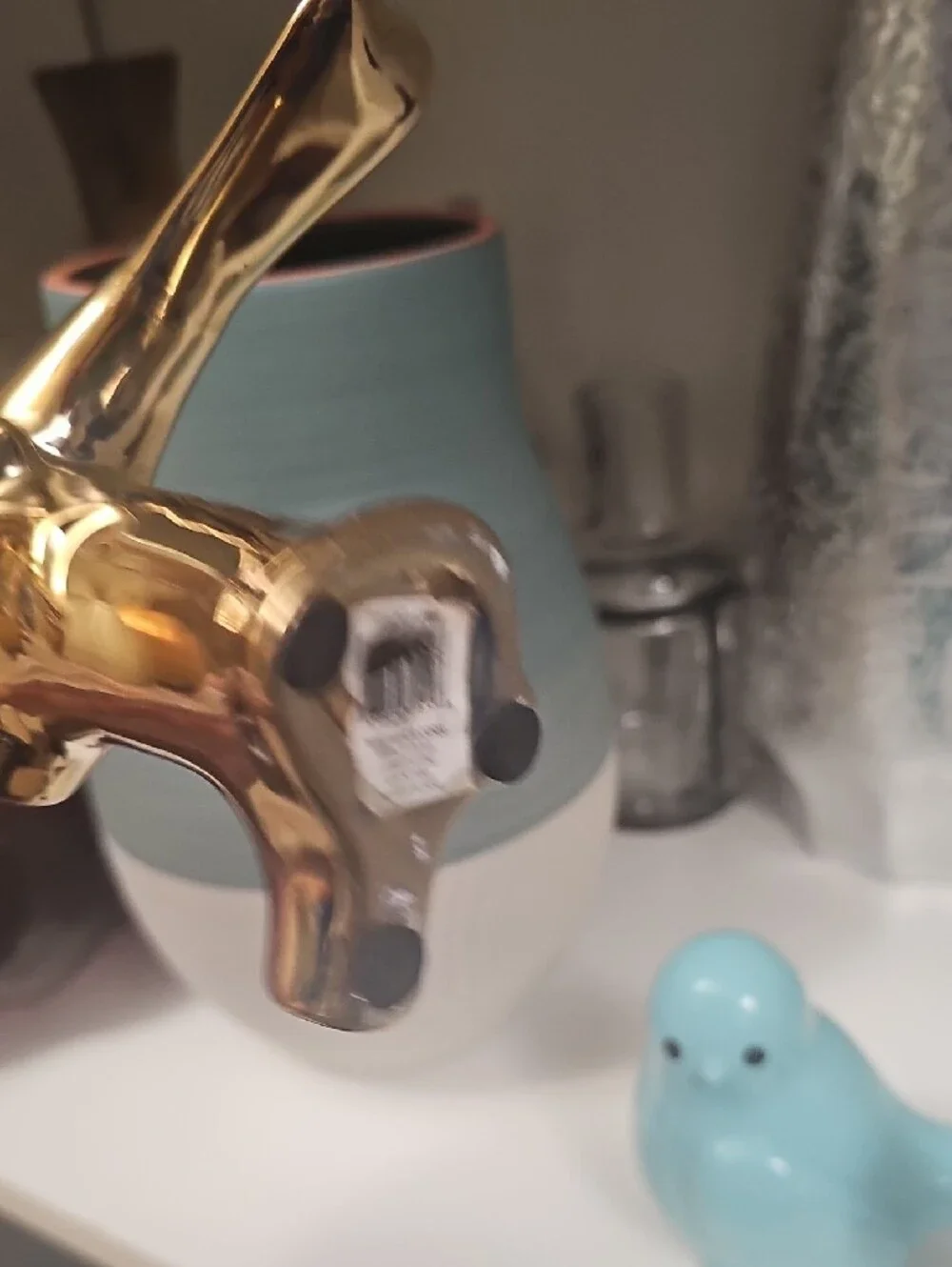 Decorative Blue,gray Brown Gold Bird Figurines - Home Accents